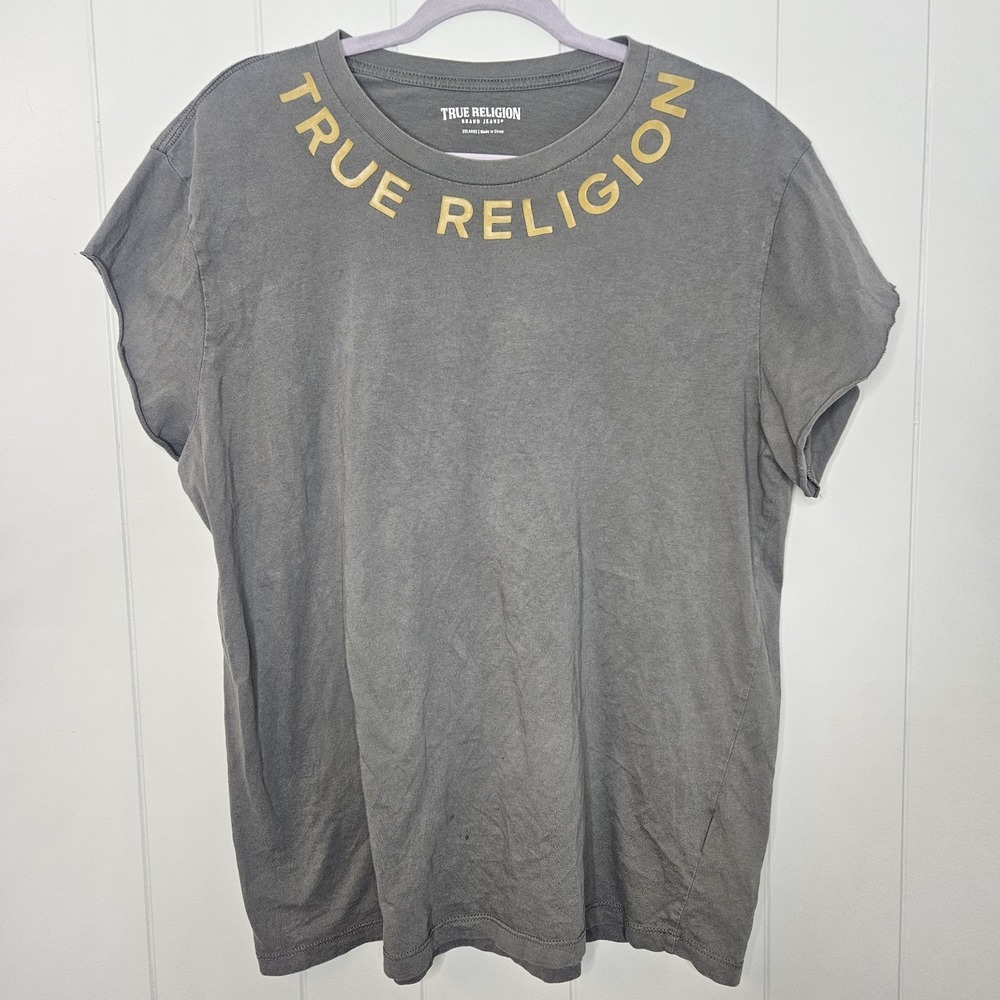 VTG True Religion Tee Shirt Raw Sleeves Size‎ 2XL